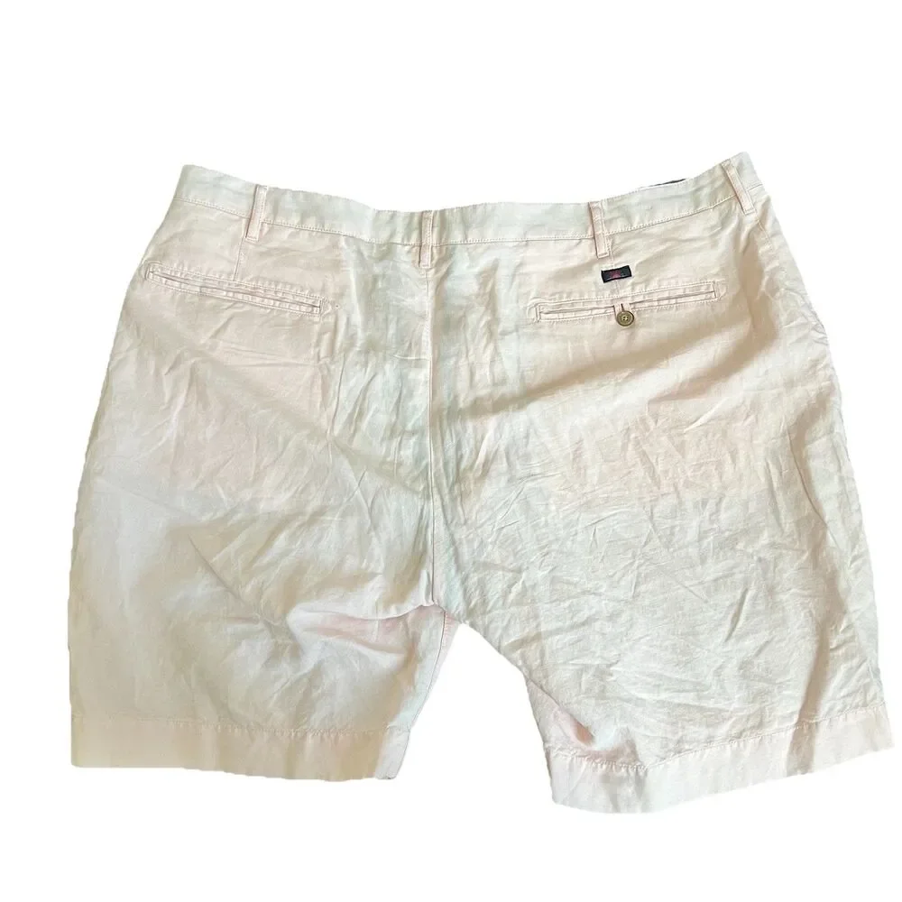 Faherty Malibu Shorts Men‎ 44 Summer Pink Linen Walking Casual Golf 9